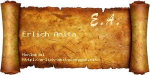 Erlich Anita névjegykártya