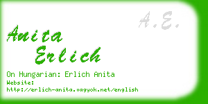 anita erlich business card